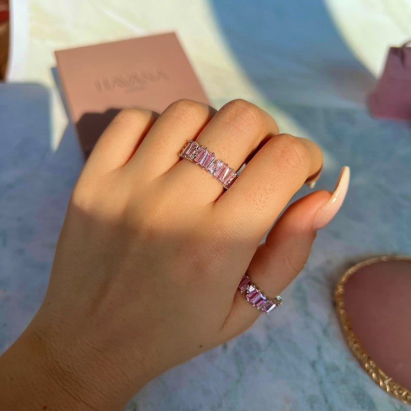 Inel PINK NIRVANA din Argint 925 cu Cristale Swarovski – Nonconformism în Roz