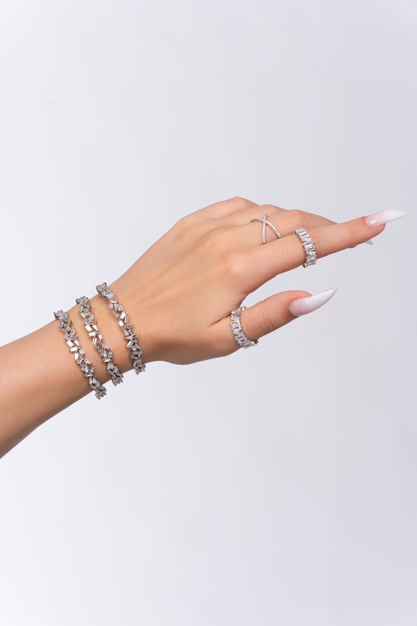 Brățară NIRVANA cu Cristale "Crushed-Ice" și Placaj din Argint 925 – Lux Nonconformist