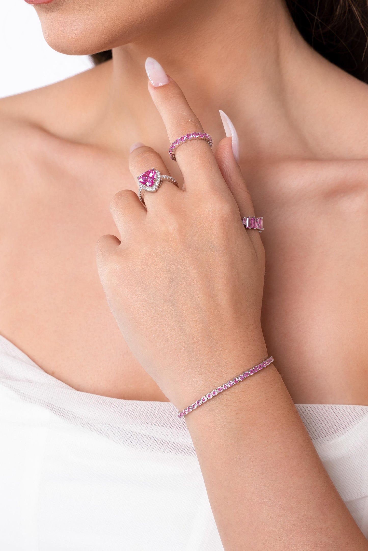Brățară TENNIS PINK din Argint 925 și Cristale Swarovski – Eleganță în Roz