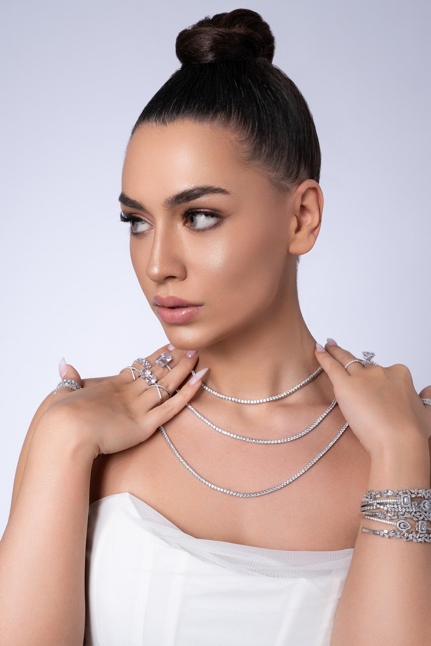 Colier Tennis Silver din Argint 925 cu Cristale Swarovski – Rafinament Regal