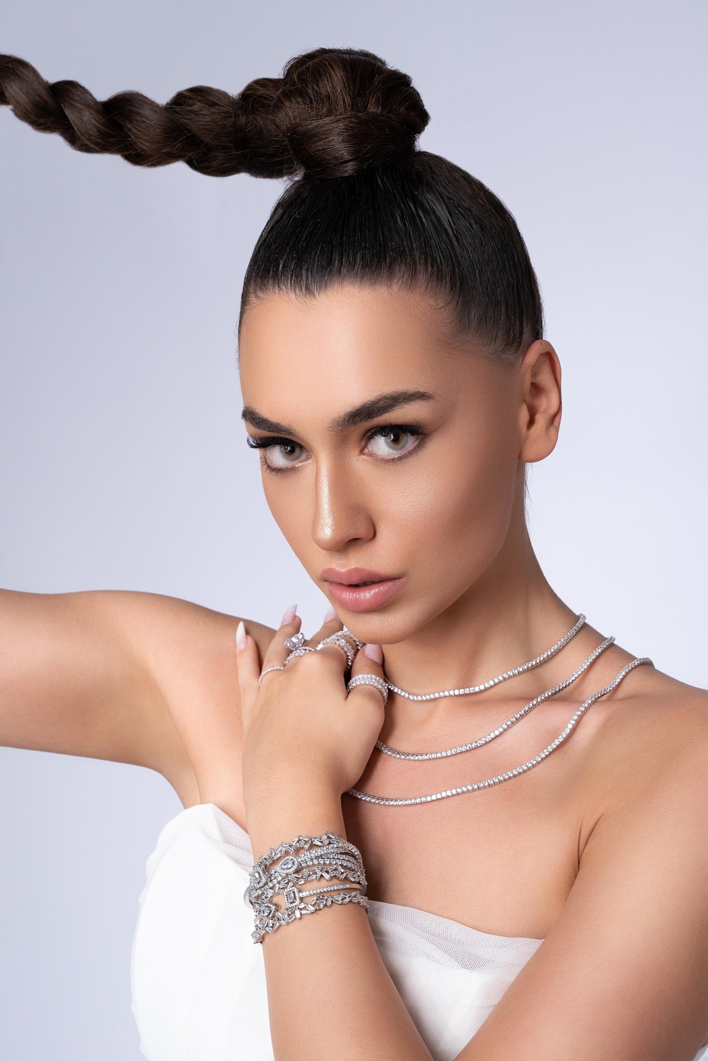 Colier TENNIS SILVER din Argint 925 cu Cristale Swarovski – Rafinament Regal