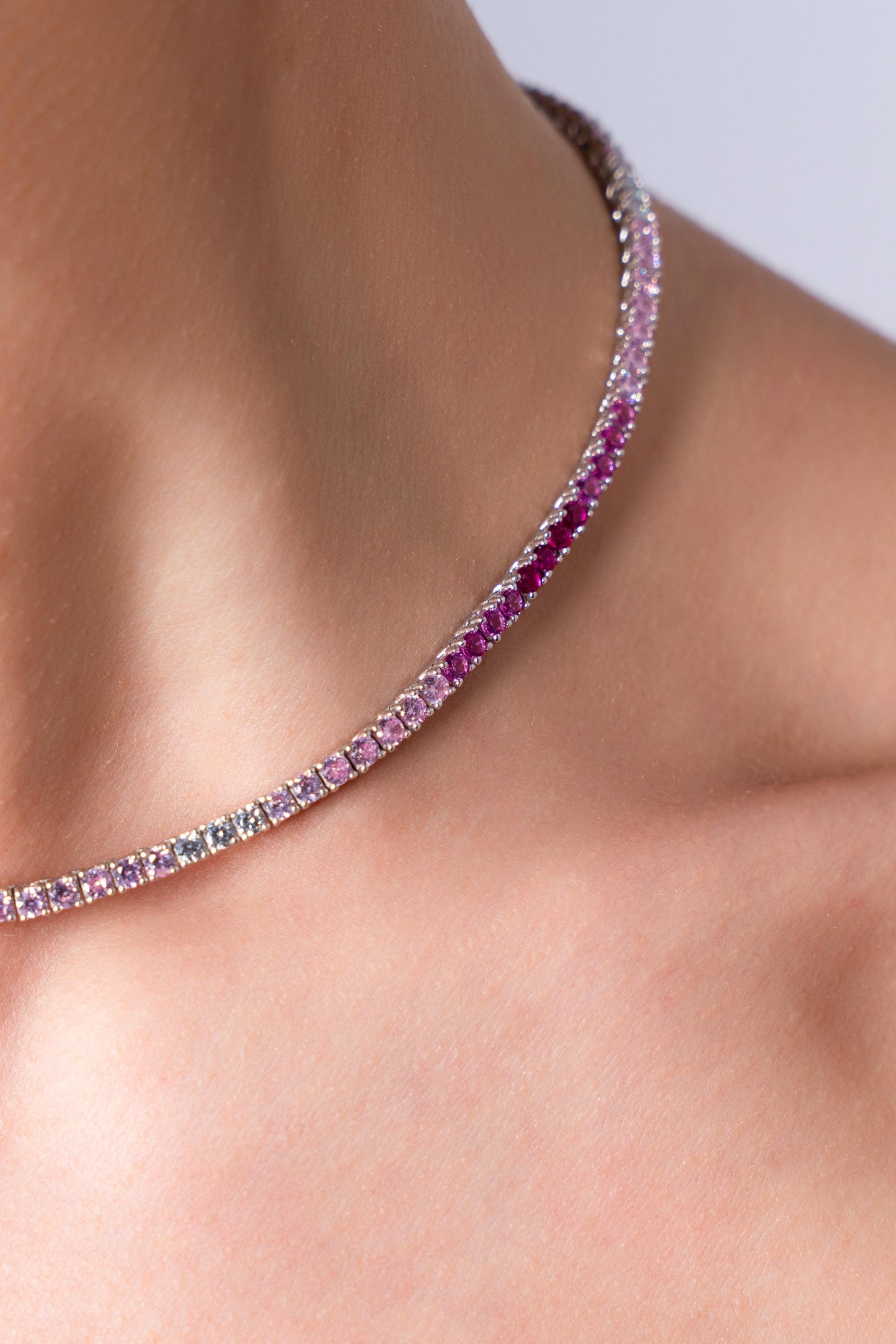 Colier Tennis Havana din Argint 925 cu Cristale Swarovski – Pink Goddess Vibes