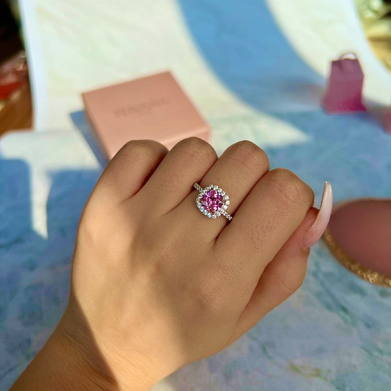Inel PINK PROMISE din Argint 925 și Cristale Swarovski – Promisiunea unei Vieți în Roz