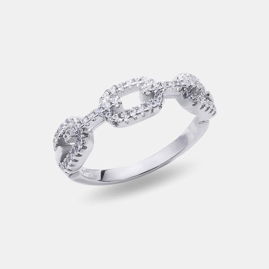 Inel CHAIN din Argint 925 si Cristale Swarovski - Stil Urban cu Strălucire