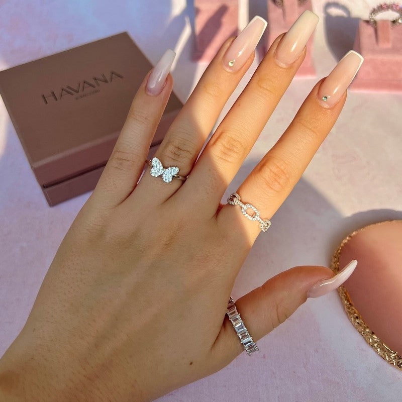 Inel CHAIN din Argint 925 si Cristale Swarovski - Stil Urban cu Strălucire