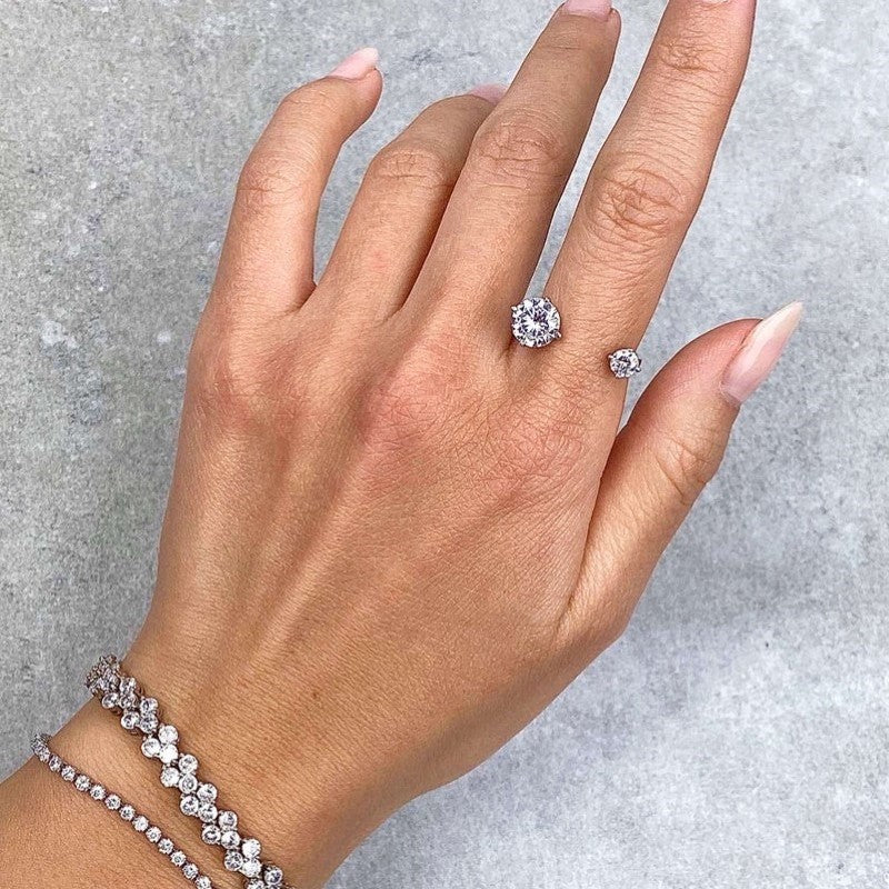 Inel DOUBLE TROUBLE din Argint 925 și Cristale Swarovski - Eleganță Subtilă