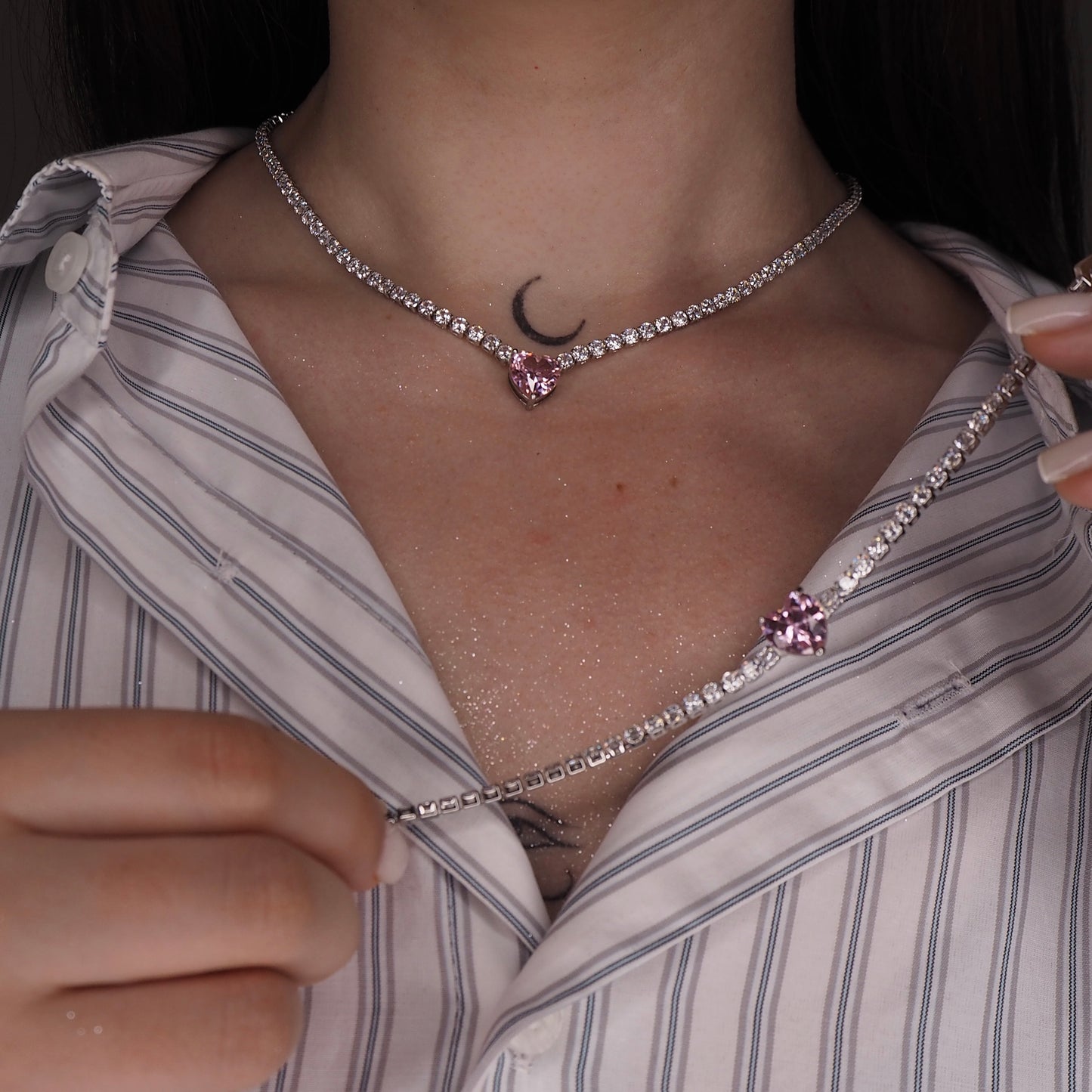 Set PINK CRUSH cu Cristale Swarovski și Placaj din Argint 925