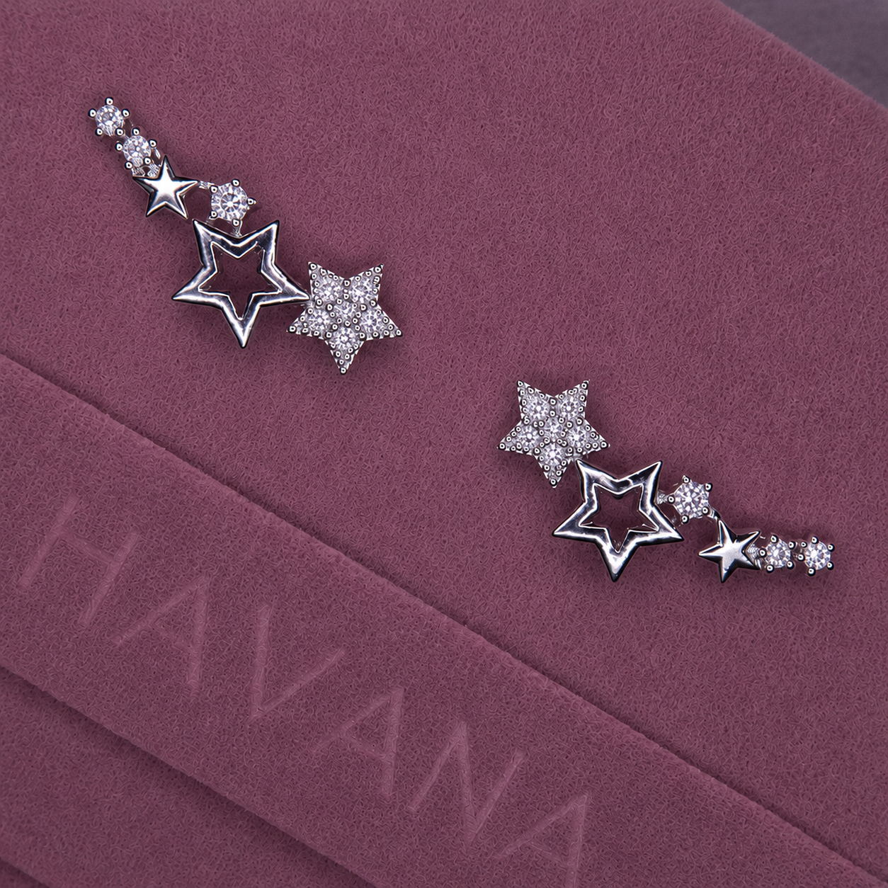Cercei STARDUST cu Cristale Swarovski și Placaj din Argint 925