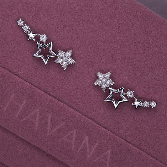 Cercei STARDUST cu Cristale Swarovski și Placaj din Argint 925
