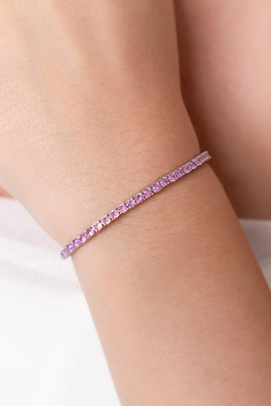 Brățară Tennis Pink din Argint 925 și Cristale Swarovski – Eleganță în Roz