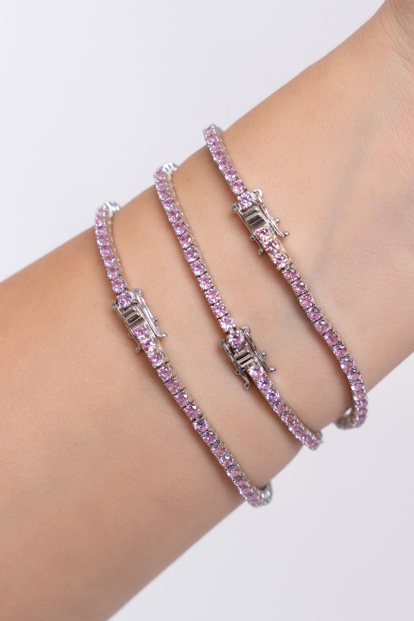 Brățară TENNIS PINK din Argint 925 și Cristale Swarovski – Eleganță în Roz