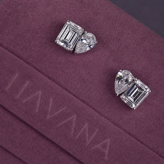 Cercei ROMEO&JULIET cu Cristale Swarovski și Placaj din Argint 925
