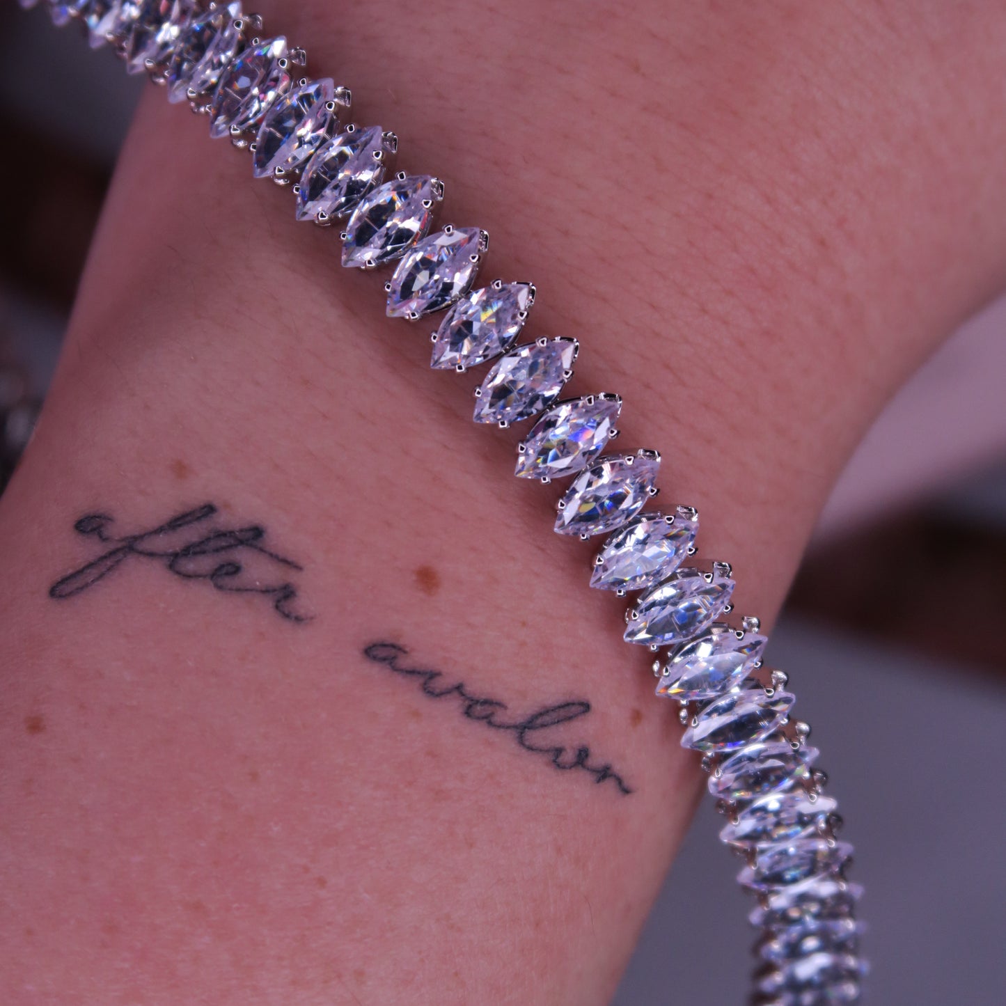 Colier Choker VENUS cu Cristale Swarovski marquise și placaj din Argint 925