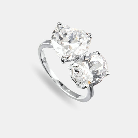 Inel Elixir din Argint 925 și Cristale Swarovski – Două Cristale, O Poveste