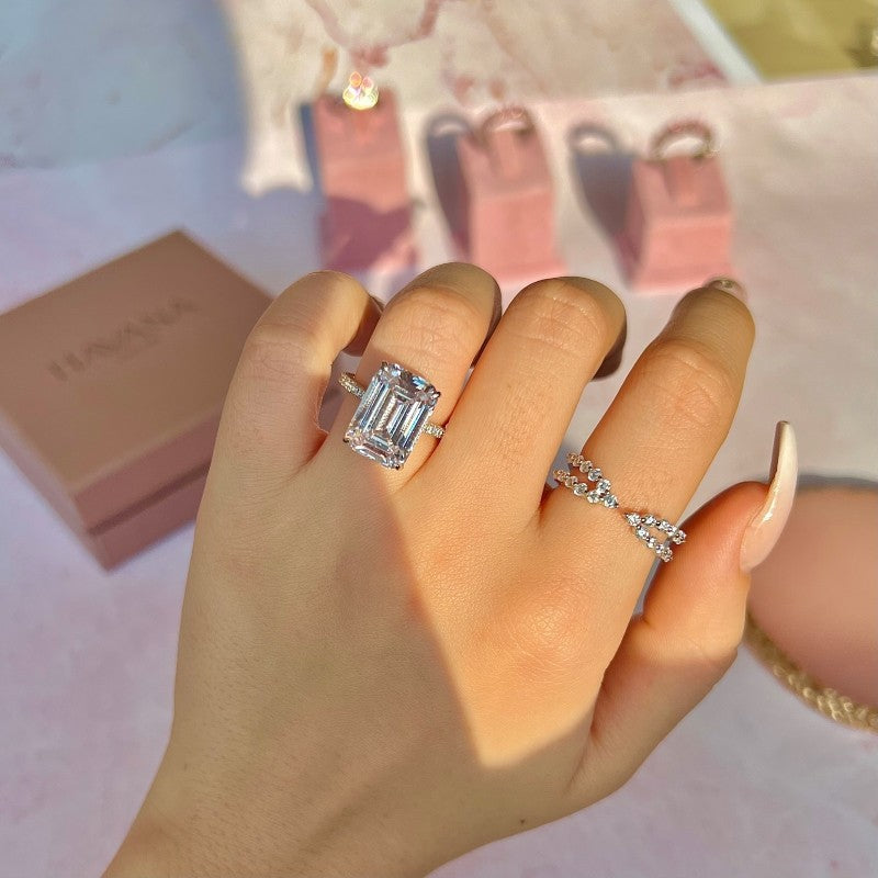 Inel ABYSS din Argint 925 și Cristale Swarovski - Eleganță Geometrică