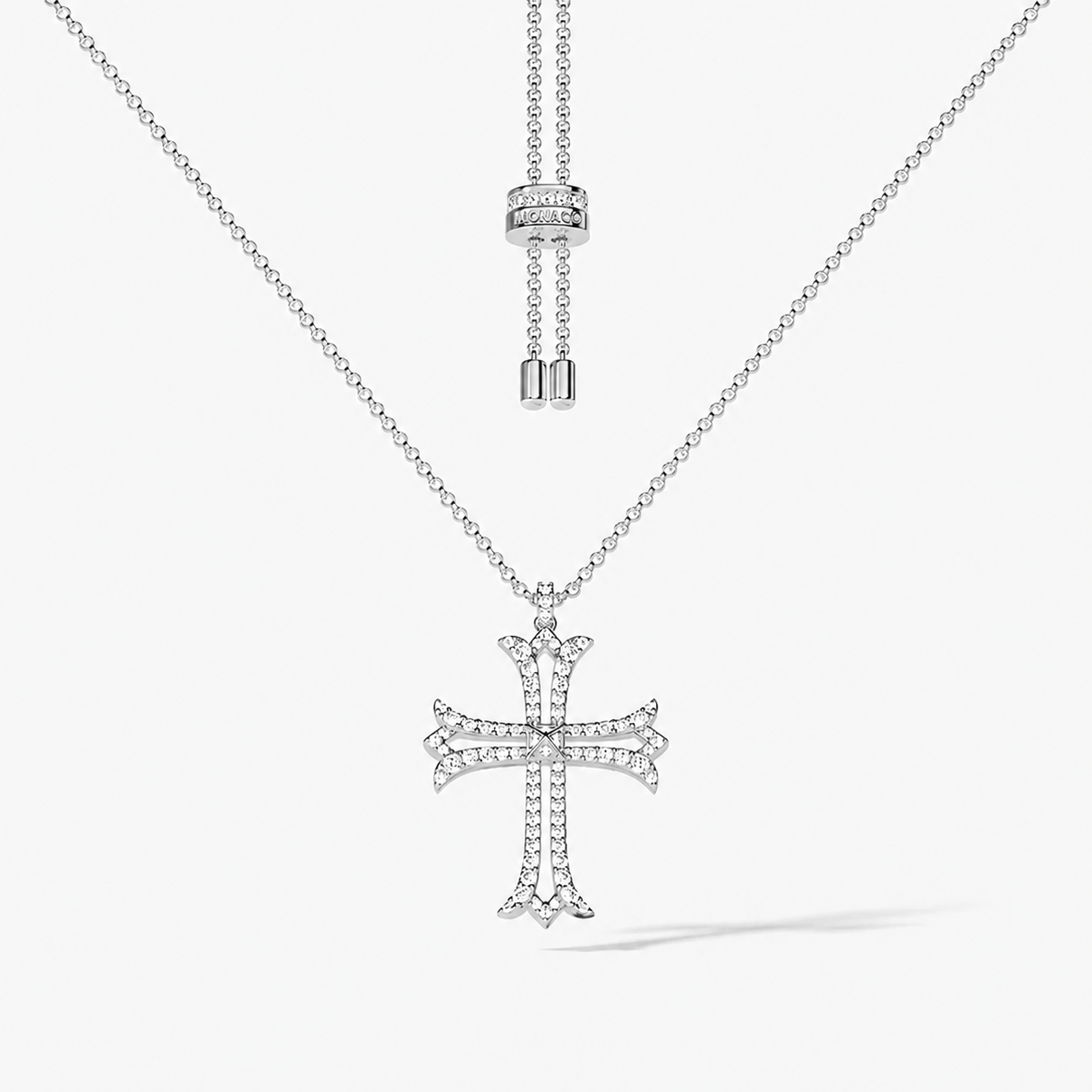 Colier Cruce DIVINA cu Cristale Swarovski si Placaj din Argint 925