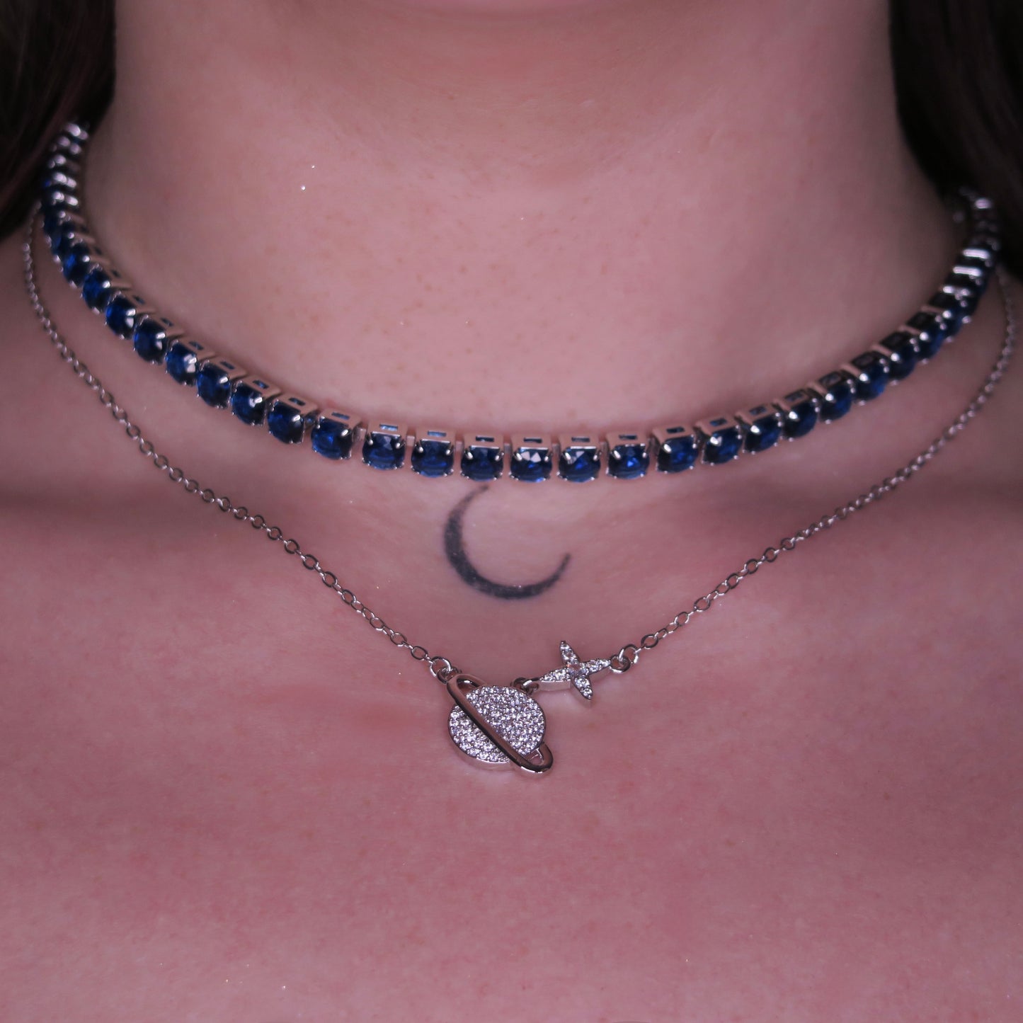 Set Layer GALAXY BLUE cu Cristale Swarovski și Placaj din Argint 925