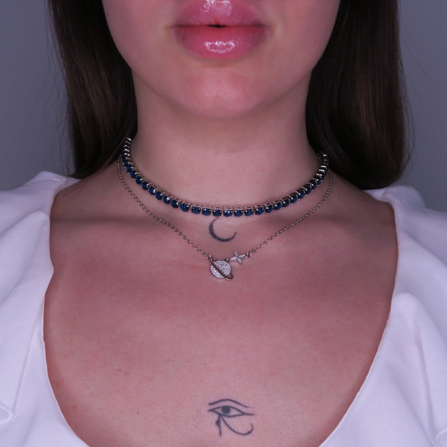 Set Layer GALAXY BLUE cu Cristale Swarovski și Placaj din Argint 925