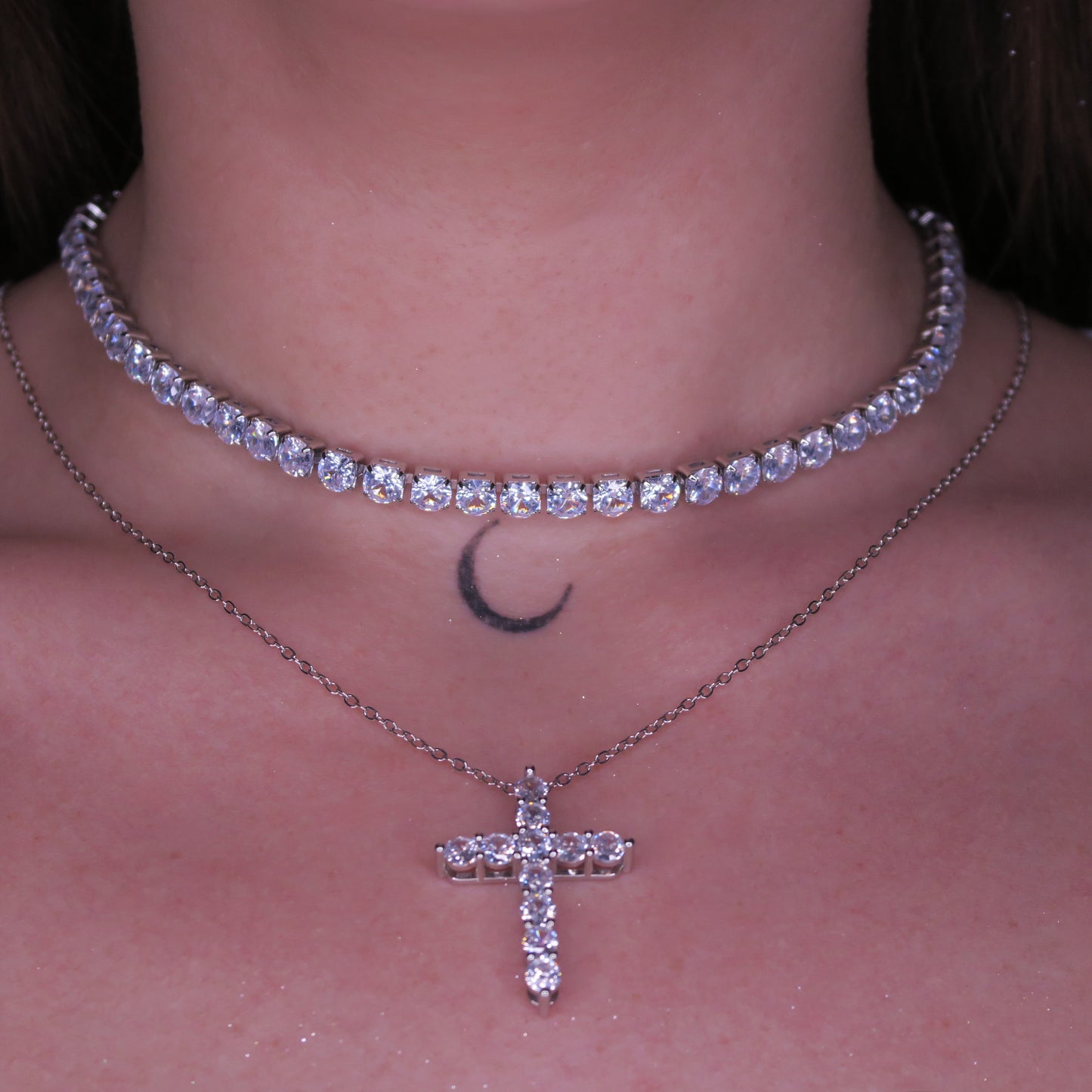 Set Layer SILVER SACRO cu Cristale Swarovski și Placaj din Argint 925