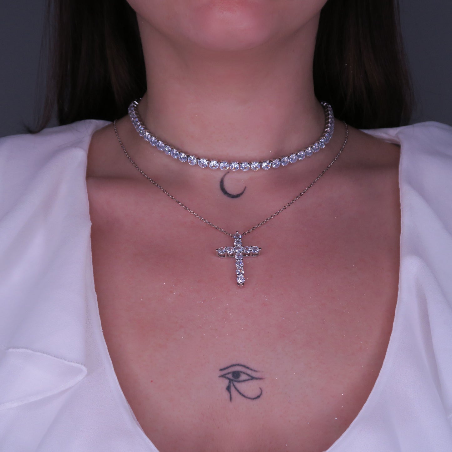 Set Layer SILVER SACRO cu Cristale Swarovski și Placaj din Argint 925