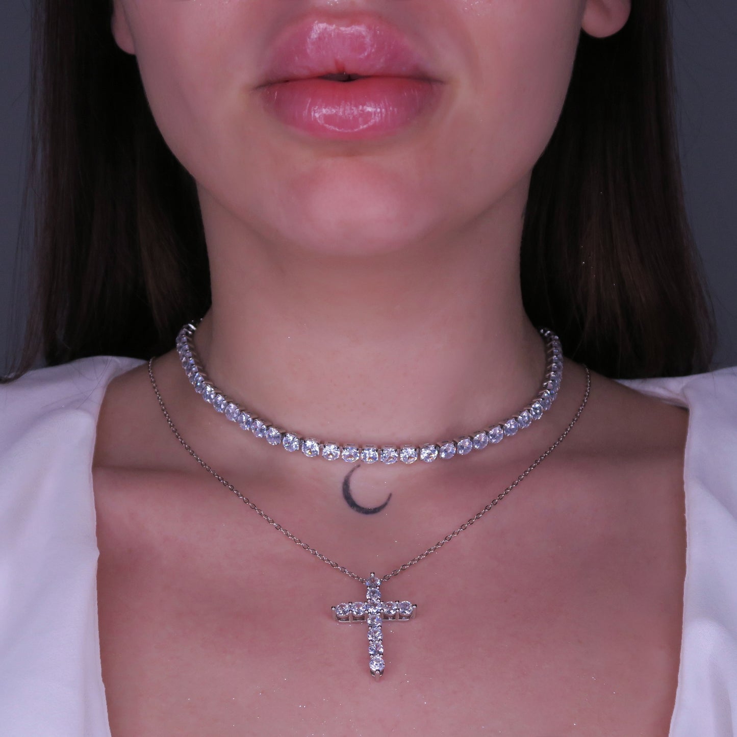 Set Layer SILVER SACRO cu Cristale Swarovski și Placaj din Argint 925