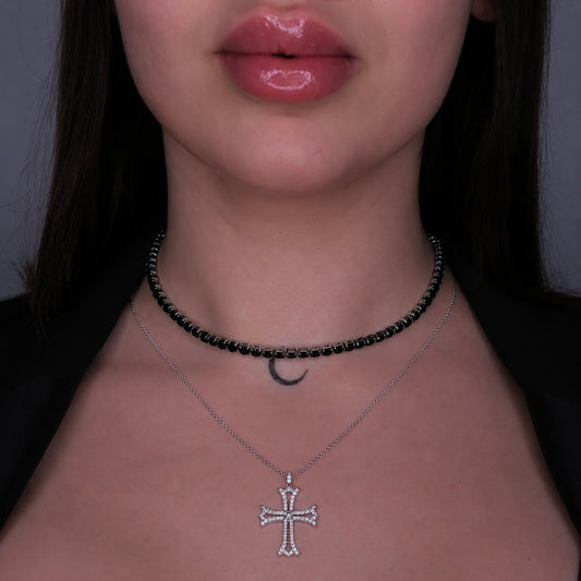 Set Layer DIVINA NOIR cu Cristale Swarovski și Placaj din Argint 925
