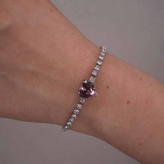Brățară PINK CRUSH cu Cristale Swarovski și placaj din Argint 925 – Eleganță Roz