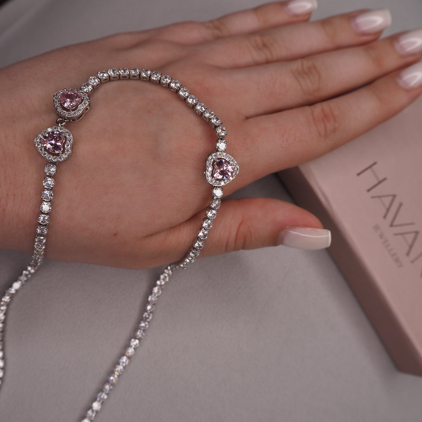Colier FOREVER IN LOVE cu Inimioare – Placaj din Argint 925 & Swarovski