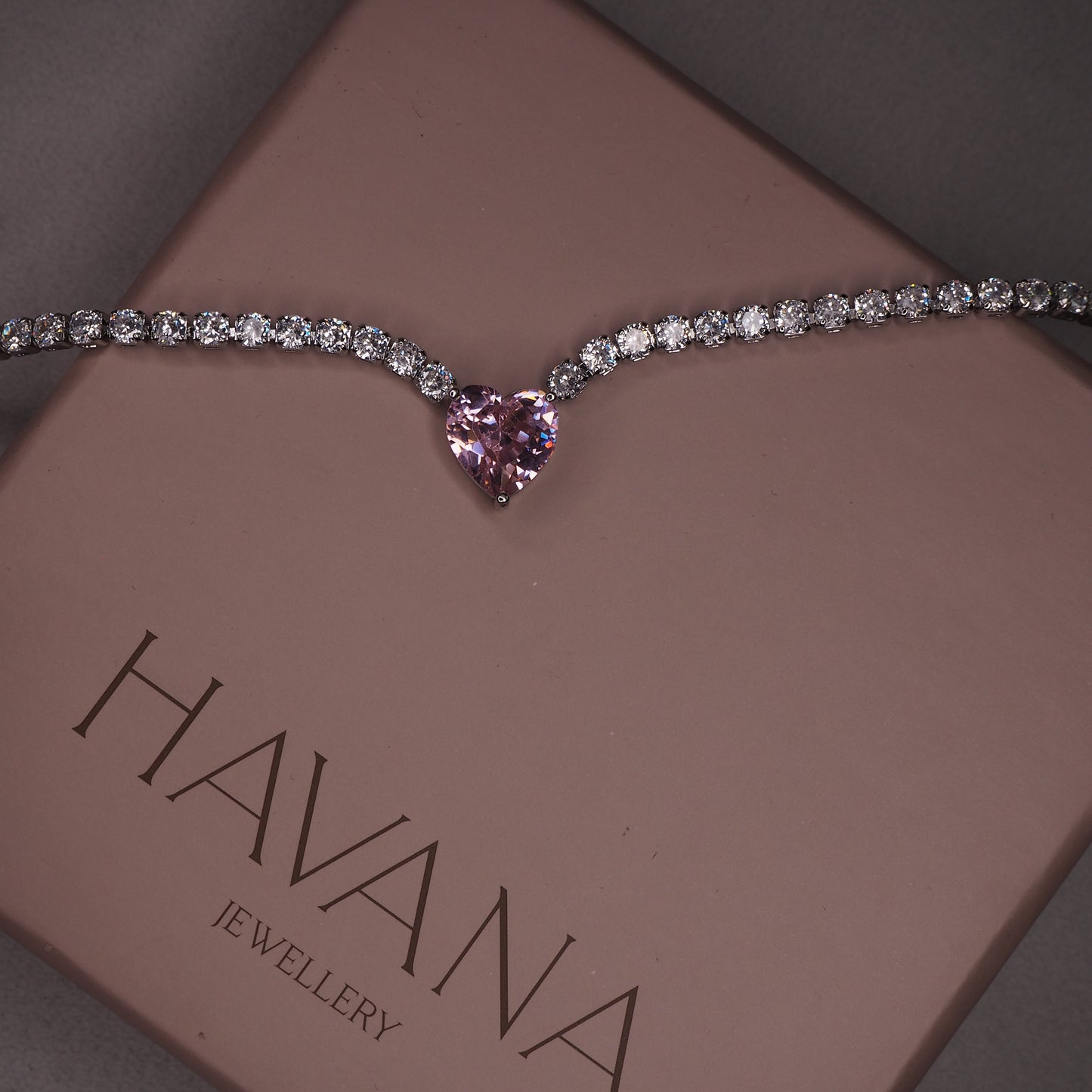 Colier PINK CRUSH cu Cristale Swarovski și placaj din Argint 925 – Eleganță Roz