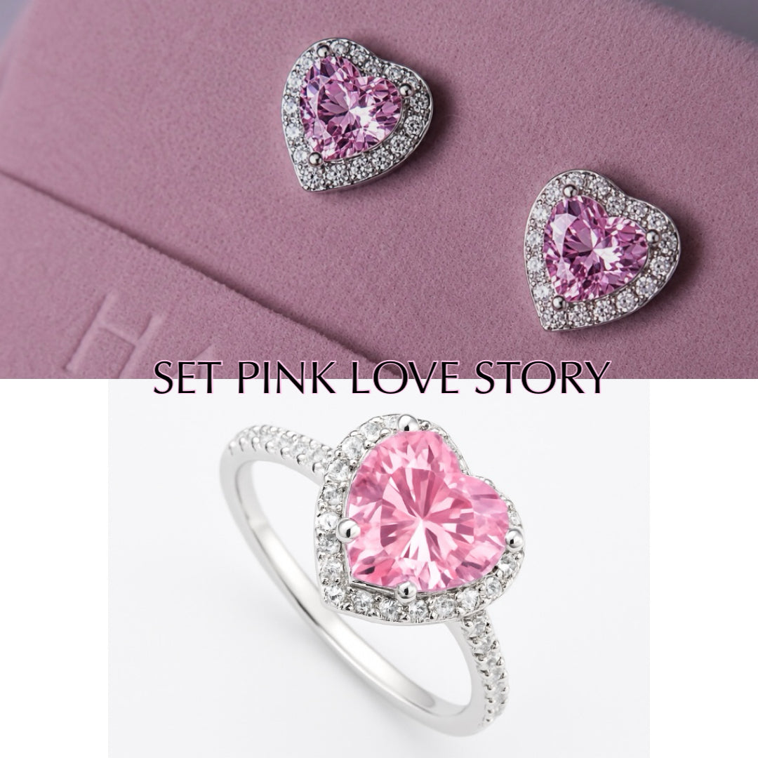 Set PINK LOVE STORY cu Cristale Swarovski