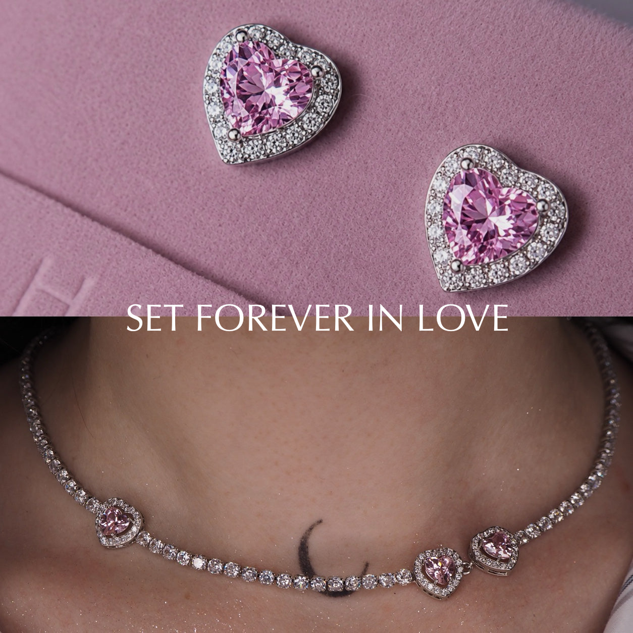Set FOREVER IN LOVE cu Cristale Swarovski și Placaj din Argint 925